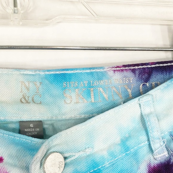 NYC Size‎ 6 Capri Jeans Handmade Tie Dye Chasing Dreams Blue Crop Skinny 1071 - Picture 7 of 7